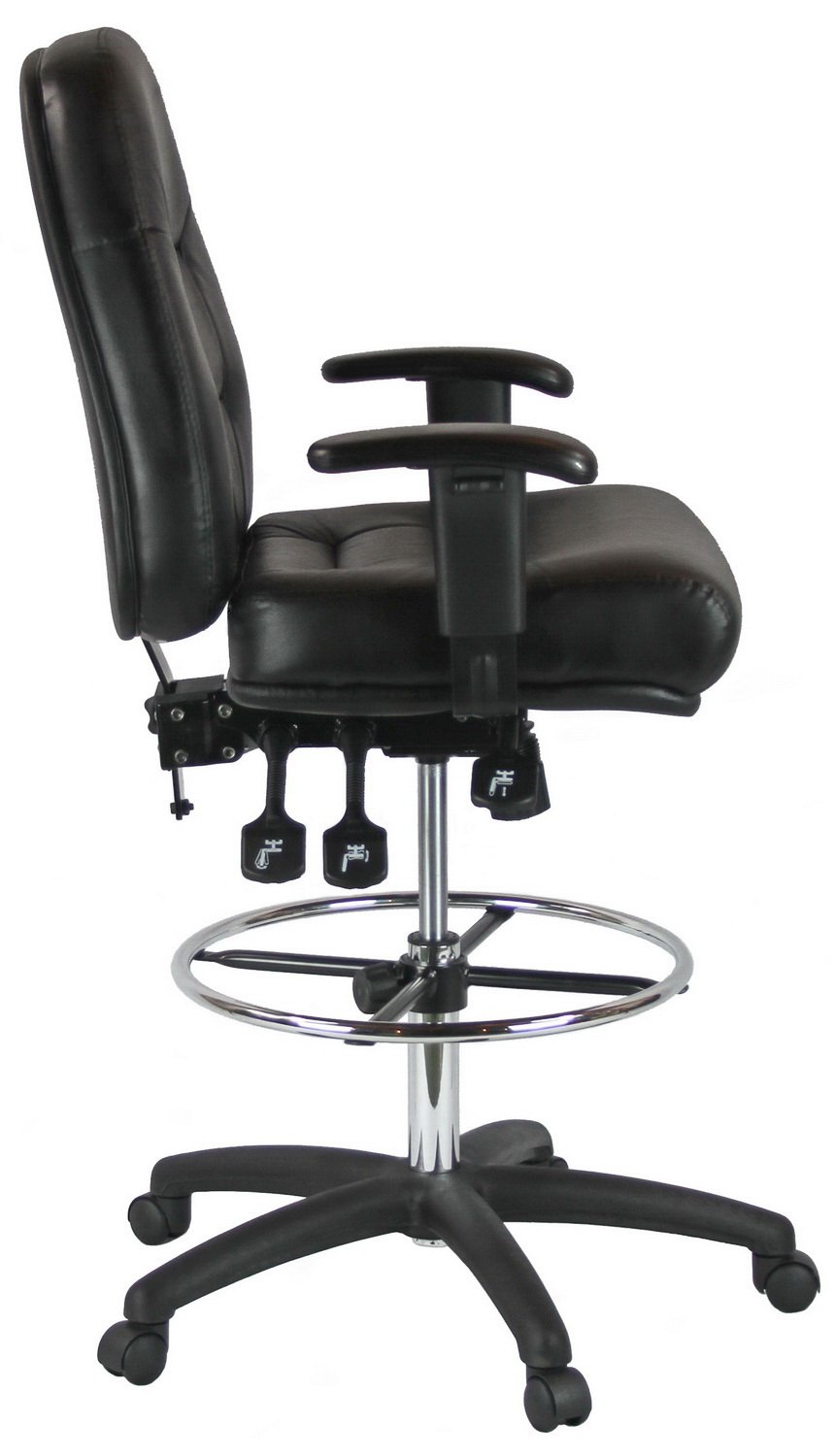 Harwick 100KL premium leather drafting chair — view 2