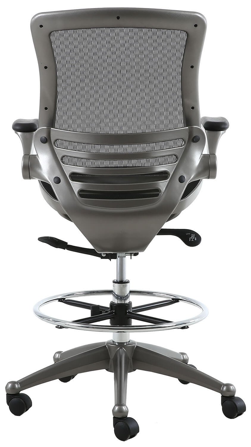 Harwick 2250D Evolve mesh drafting chair, gunmetal finish — view 4