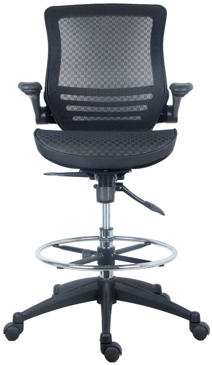Harwick 2250D Evolve mesh drafting chair, black finish — view 5