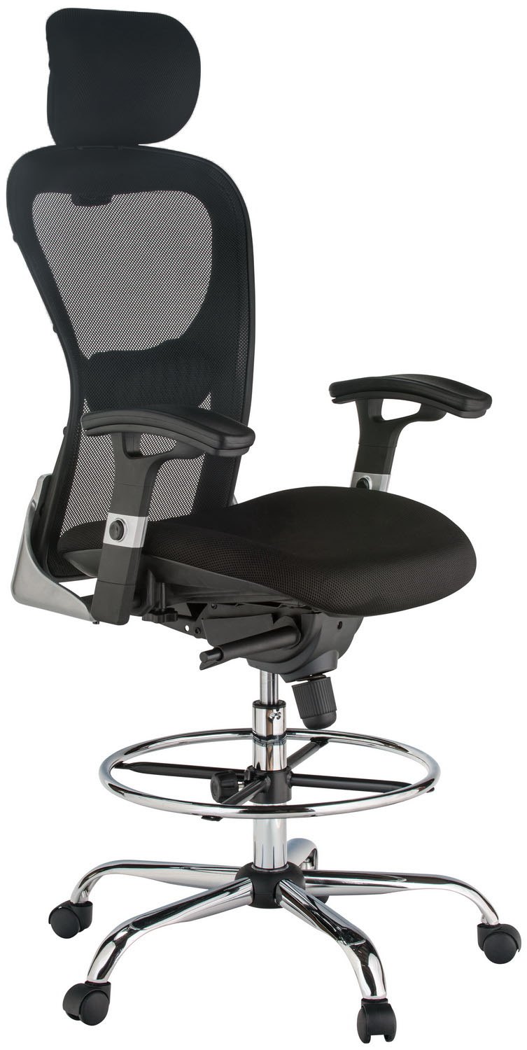 Harwick 3052D deluxe mesh drafting stool — view 2