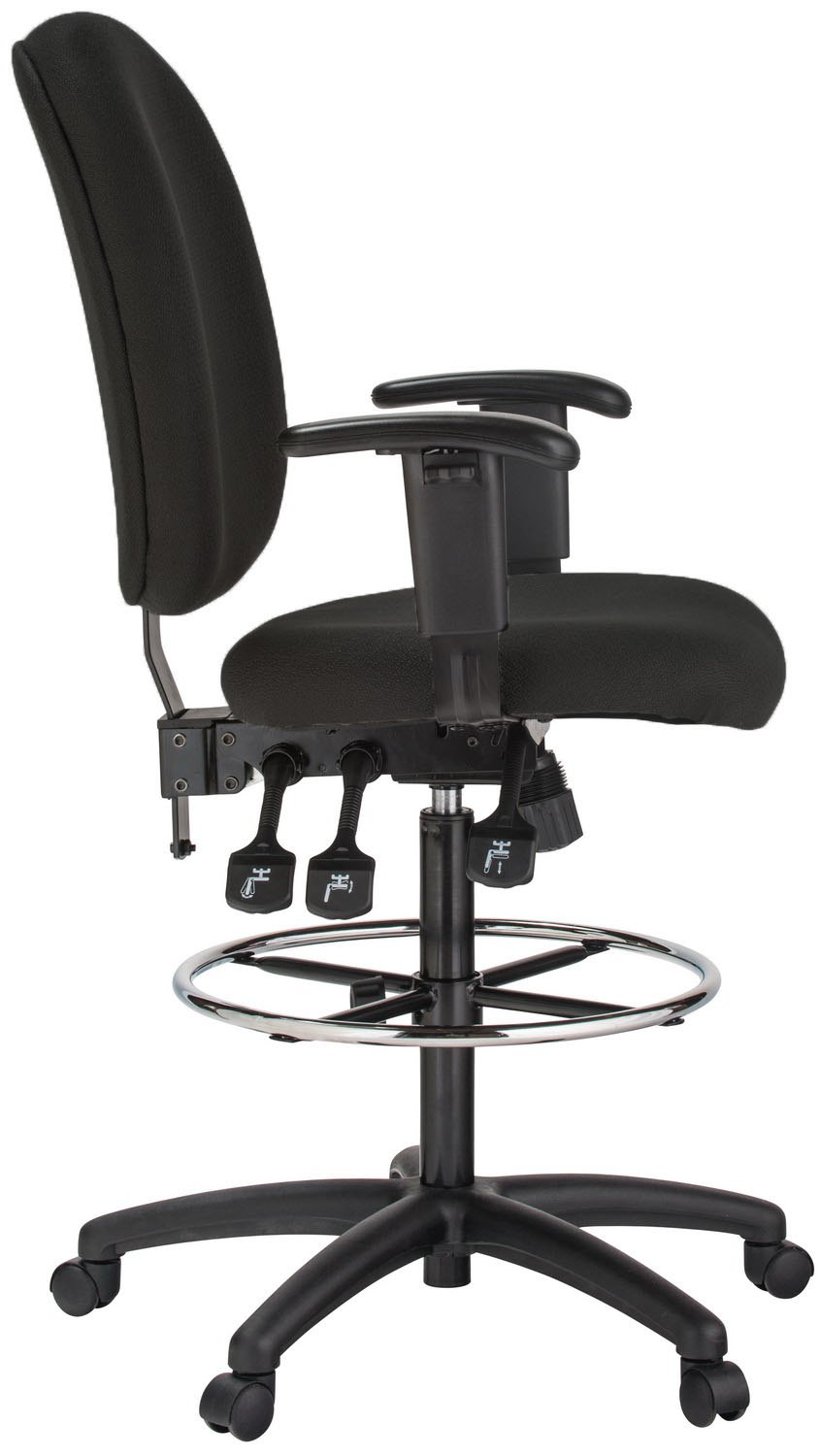 Harwick 6058C-D extra tall drafting chair, black — view 2