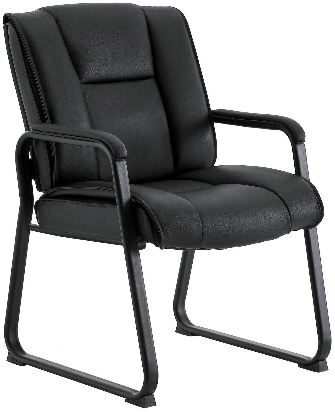 Harwick 960L leather waiting room chair with sled base — view 2
